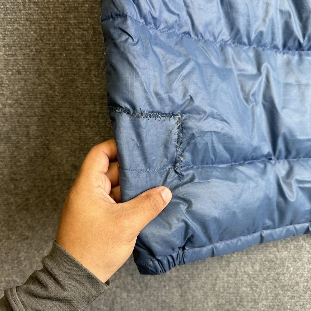 Vintage The North Face Down Puffer Vest Mens Large Blue Snap Front Gorpcore 70s